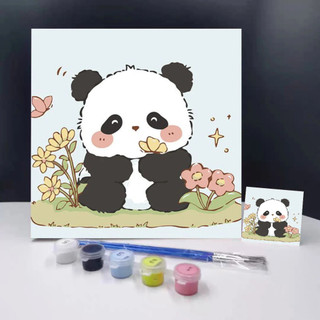 MOZI Tranh tô màu số hóa 40x50cm/30x40cm, động vật hoạt hình gấu trúc, tranh sơn dầu DIY sáng tạo
