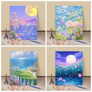 MOZI ✨40 * 50cm / 30 * 40cm tranh số hóa tranh tô màu theo số Phong Cảnh Kỹ Thuật Số tranh sơn dầu số hoá  Tranh Sơn Dầu Tự Làm Handmade Sáng Tạo Làm Đầy Tranh Sơn Màu Tranh Handmade Tranh Kỹ Thuật Số Tranh Acrylic Tranh Sơn Dầu Tranh Trang Trí