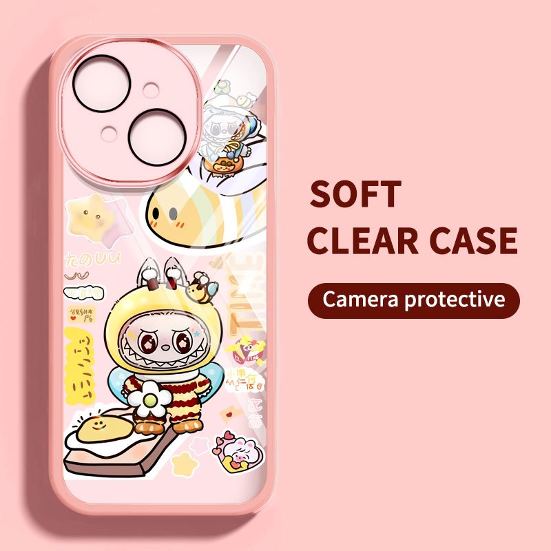 Ốp Lưng YBD Labububu Cho ITEL A50C A06 Tecno Spark Go 1S Spark Go 1 2024 Tecno POP 9 KL4h Spark Go 2025 Đầu Lớn Dễ Thương Labububuru Vỏ Màu Macaron Trong Suốt