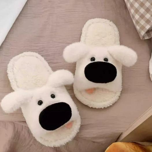 Xixitiao Cotton Dép Chó Con Nam Nữ Thường Ngày Trong Nhà Ấm Áp Cặp Đôi