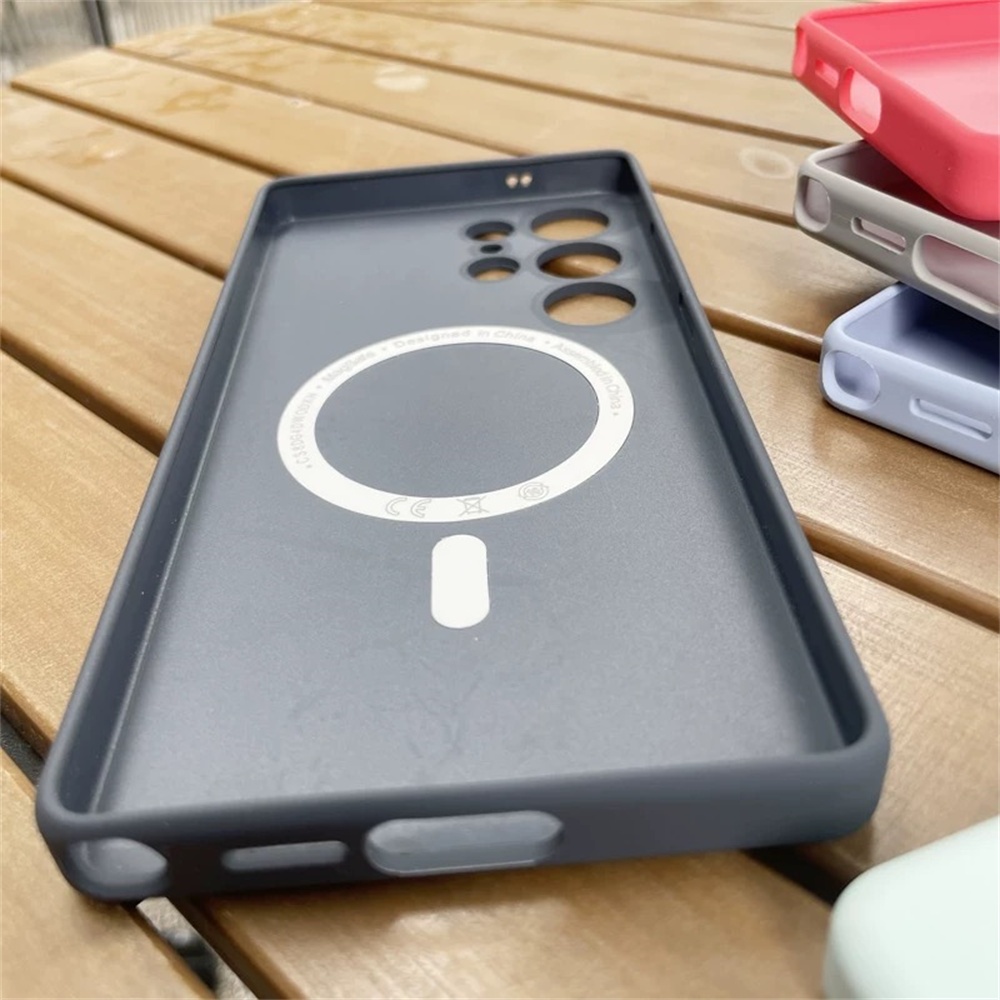 Dành Cho Samsung S25 Ultra 5G Silicon Lỏng Từ Tính Dành Cho Galaxy S 25 S25 + S25U Sạc Không Dây Vỏ Chống Sốc