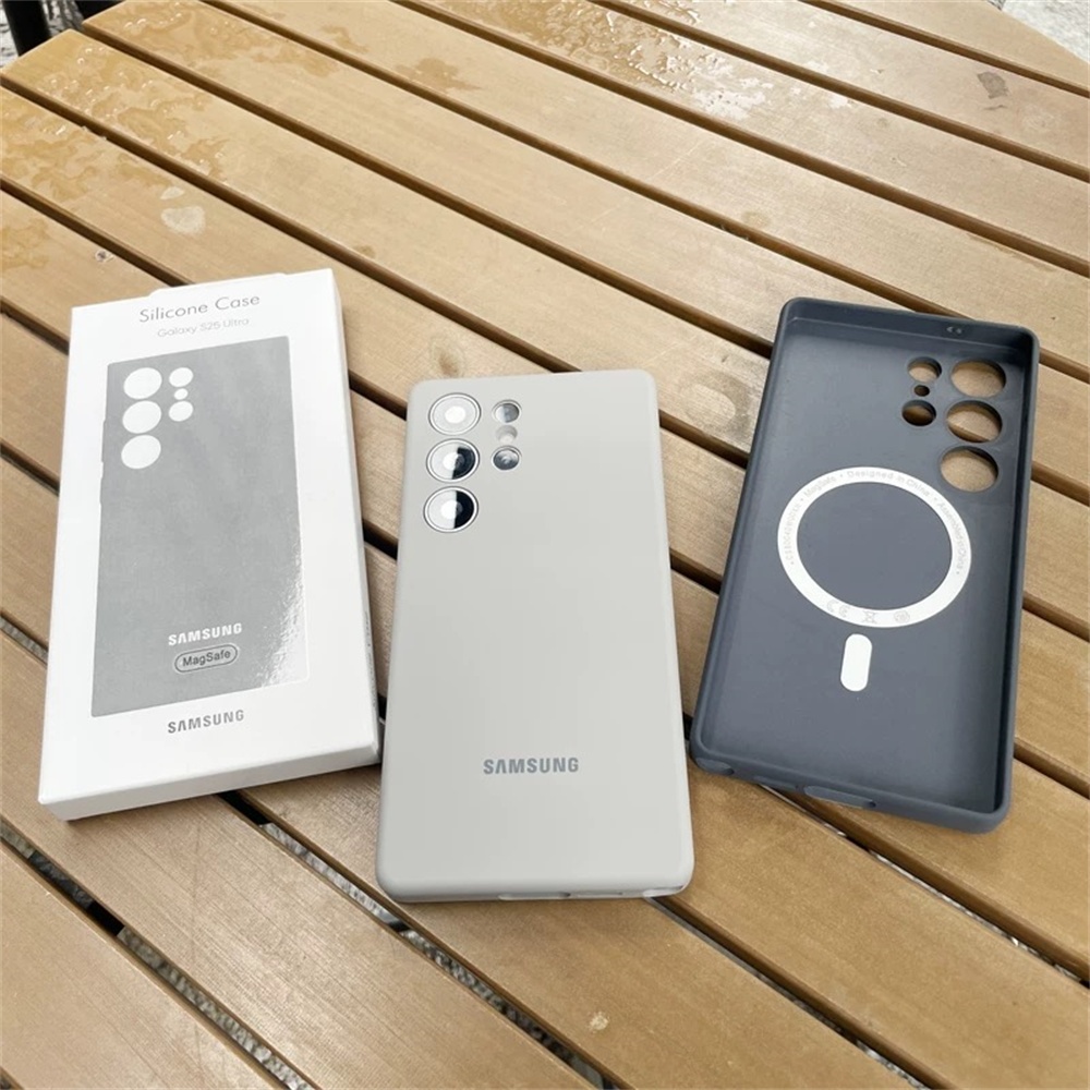 Dành Cho Samsung S25 Ultra 5G Silicon Lỏng Từ Tính Dành Cho Galaxy S 25 S25 + S25U Sạc Không Dây Vỏ Chống Sốc