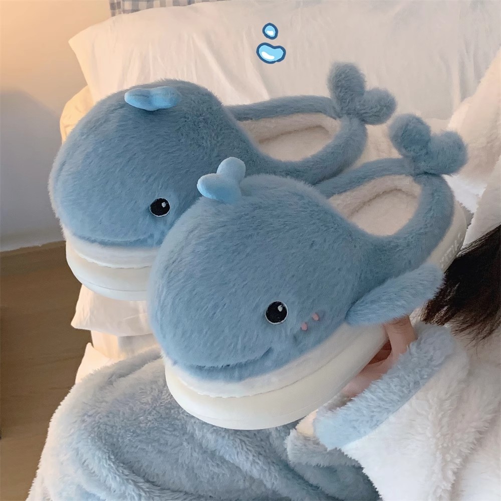Xixitiao Dép Cotton Bé Trai Bé Gái Trẻ Em Hoạt Hình Thu Đông Nhà Lông Cừu Lót Giữ Ấm