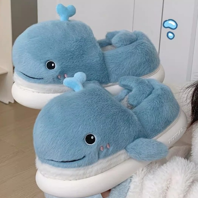 Xixitiao Dép Cotton Bé Trai Bé Gái Trẻ Em Hoạt Hình Thu Đông Nhà Lông Cừu Lót Giữ Ấm