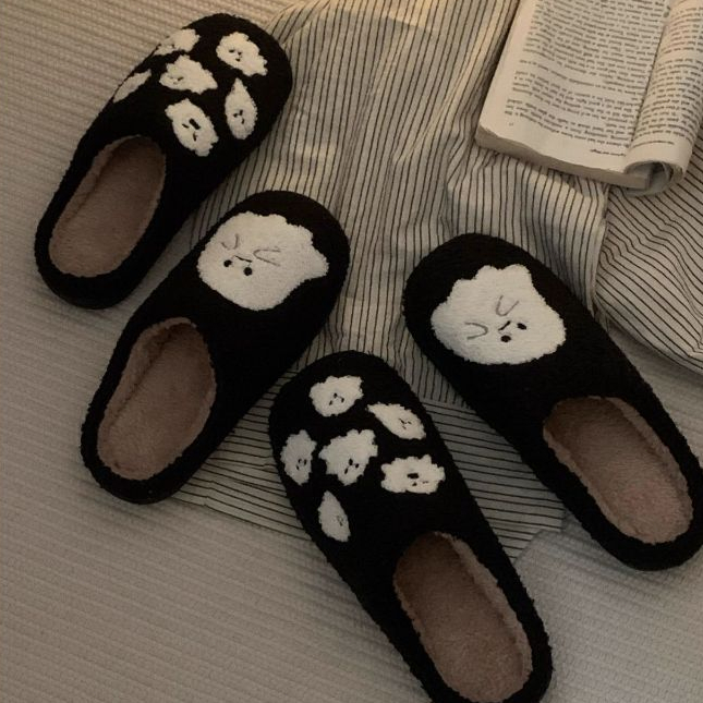Dép Cotton Xixitiao Nữ Thu Đông Dễ Thương Trong Nhà Thường Ngày Ấm Áp