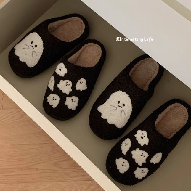 Dép Cotton Xixitiao Nữ Thu Đông Dễ Thương Trong Nhà Thường Ngày Ấm Áp