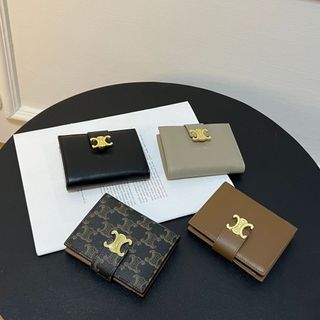 Thời Trang Mới Chính Hãng Ví Da Nữ Gấp Thẻ Lớp Đầu Tiên Da Bò