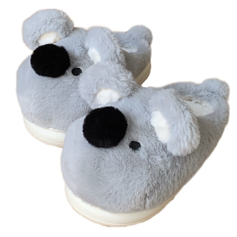 Xixitiao Dép Cotton Dễ Thương Koala Sang Trọng Sang Trọng Bé Trai Bé Gái Ấm Áp Cặp Đôi Nhà