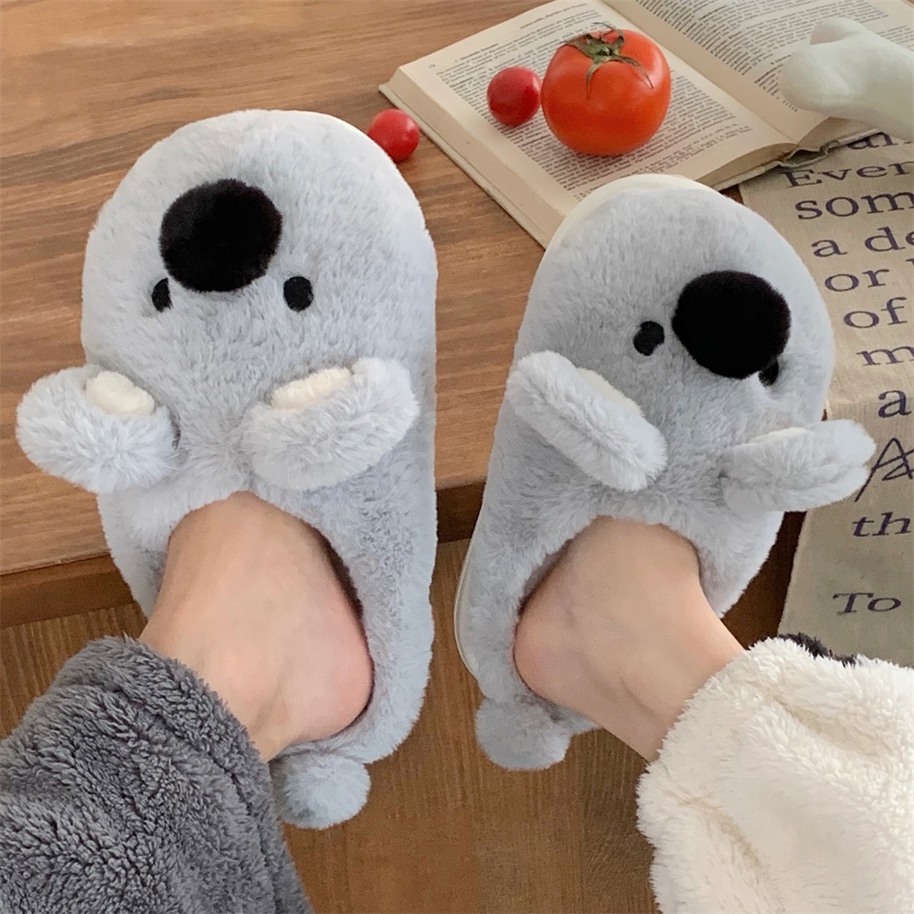 Xixitiao Dép Cotton Dễ Thương Koala Sang Trọng Sang Trọng Bé Trai Bé Gái Ấm Áp Cặp Đôi Nhà