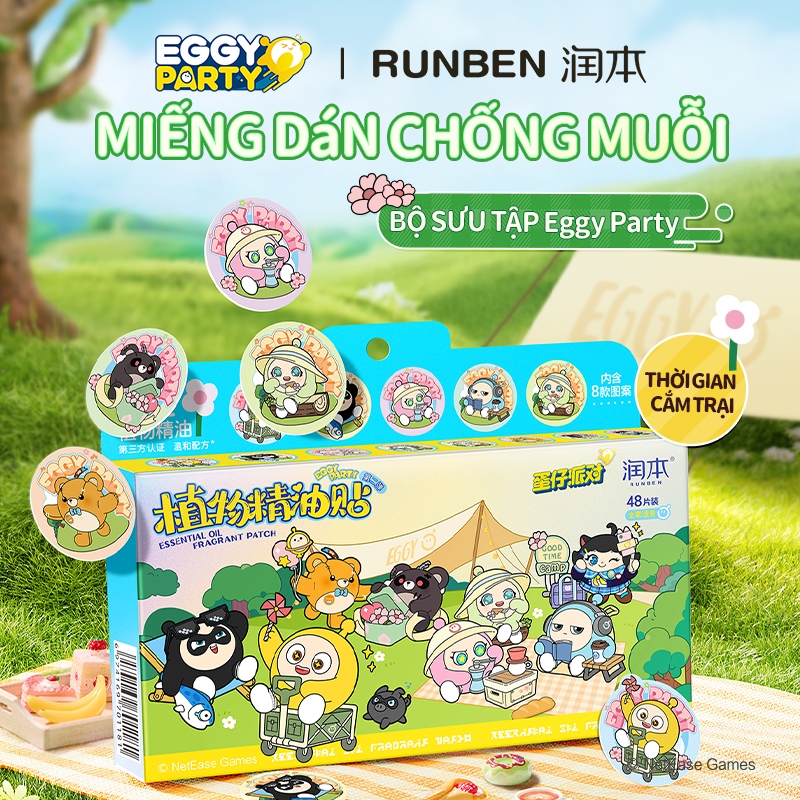 Miếng Dán Chống Muỗi Ngoài Trời RUNBEN&EGGYPARTY Mới được Chiết Xuất Từ ​​Tinh Dầu Thực Vật Tự Nhiên