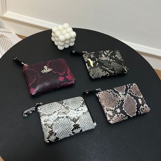 Phong Cách Mới Thời Trang Họa Tiết Rắn Da Thật Ví Nữ Mini Đồng Xu Ví Bò Đựng Thẻ Quà Tặng