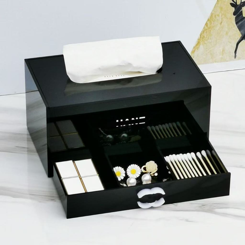 Hộp đựng khăn giấy Acrylic đa chức năng có ngăn kéo Hộp đựng khăn giấy Hộp đựng khăn giấy để bàn đơn giản Hộp đựng khăn giấy Hộp đựng găng tay Hộp đựng vải mặt Hộp đựng đồ trang sức Hộp đựng mỹ phẩm
