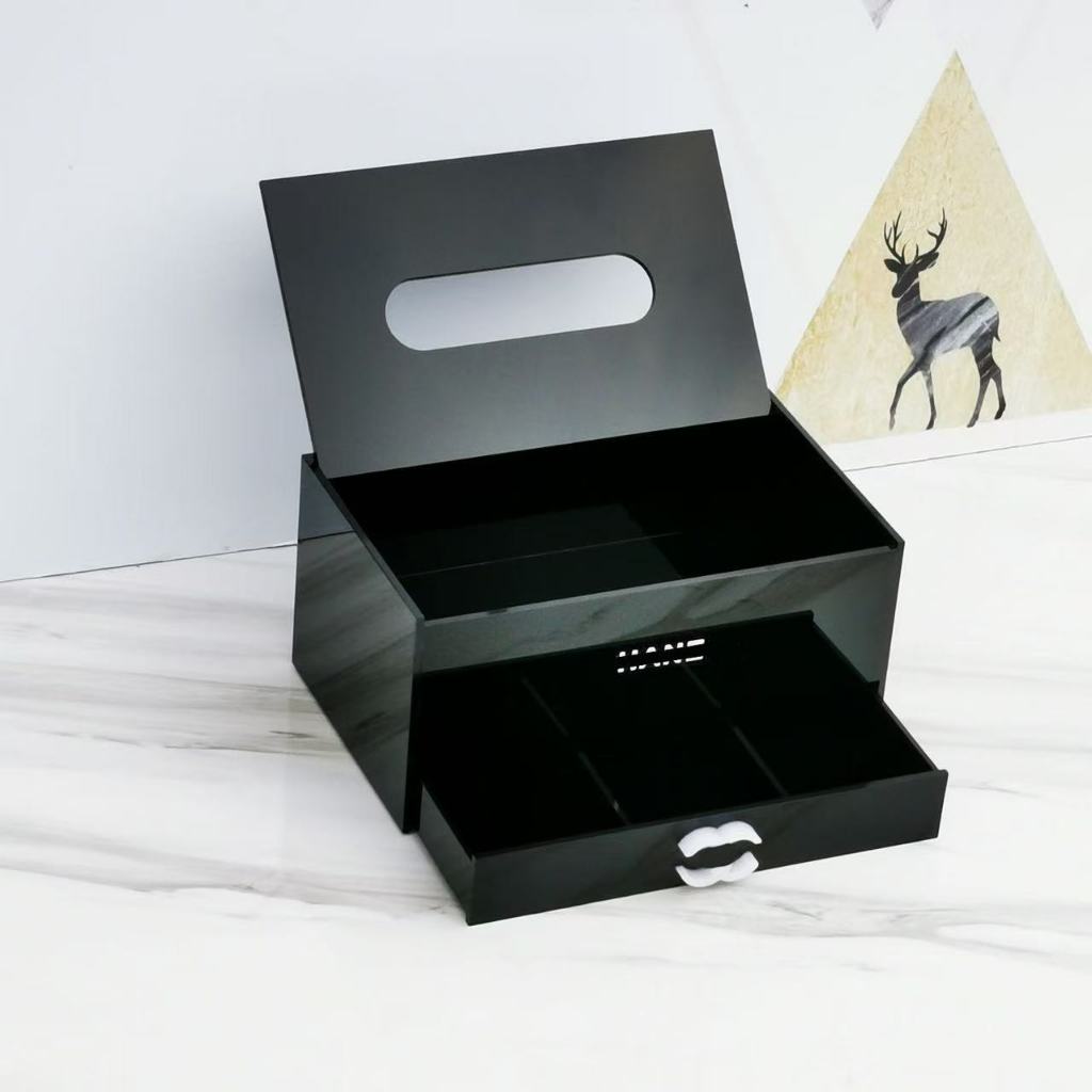 Hộp đựng khăn giấy Acrylic đa chức năng có ngăn kéo Hộp đựng khăn giấy Hộp đựng khăn giấy để bàn đơn giản Hộp đựng khăn giấy Hộp đựng găng tay Hộp đựng vải mặt Hộp đựng đồ trang sức Hộp đựng mỹ phẩm