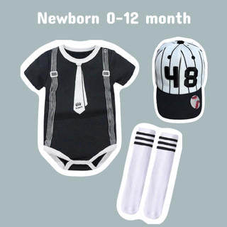 Bộ áo liền quần mùa hè mềm mại và thoải mái 100% Cotton hoạt hình dễ thương cho bé trai (0-24 tháng