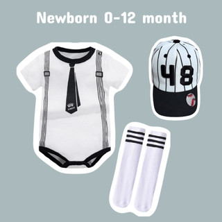 Bộ áo liền quần mùa hè mềm mại và thoải mái 100% Cotton hoạt hình dễ thương cho bé trai (0-24 tháng