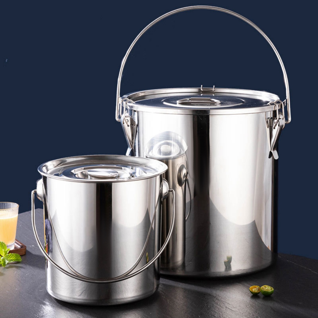 Xô dầu inox 201, nồi nấu cao cho hộ gia đình, khách sạn
