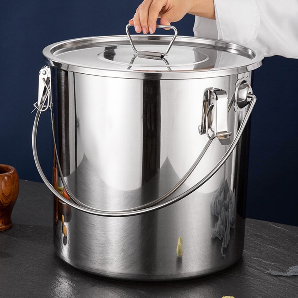 Xô dầu inox 201, nồi nấu cao cho hộ gia đình, khách sạn