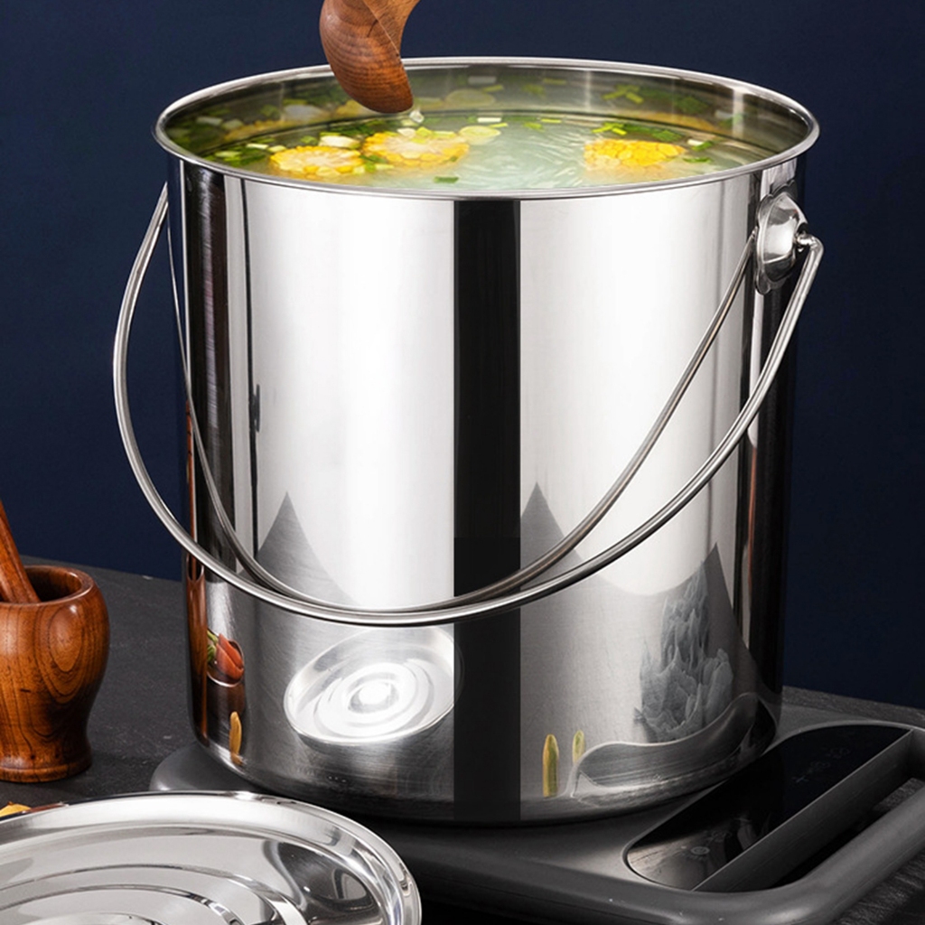 Xô dầu inox 201, nồi nấu cao cho hộ gia đình, khách sạn