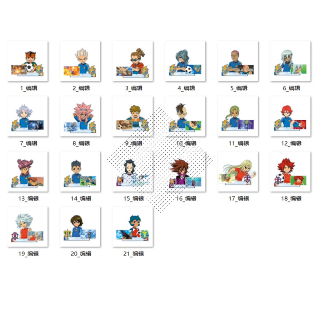Bộ Đế Acrylic Inazuma Eleven Chibi - Endou Mamoru Gouenji Shuuya Fanmade Anime Hình Bộ Sưu Tập