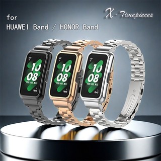 Dây đeo cho Huawei Band 11 / 10 / 9 / 8 / 7 / 6 cho Huawei Honor 7 / 6, Dây đeo đồng hồ mềm thể thao bằng kim loại chống nước thay thế bằng thép không gỉ dành cho doanh nhân