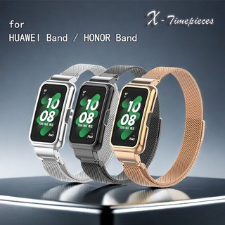 Vòng tay Milanese từ tính Dây đeo bằng thép không gỉ bằng kim loại cho Huawei Band 10 / 9 / 8 / 7 / 6 Huawei Honor 7 / 6, Dây đeo đồng hồ thể thao kinh doanh chống nước thay thế