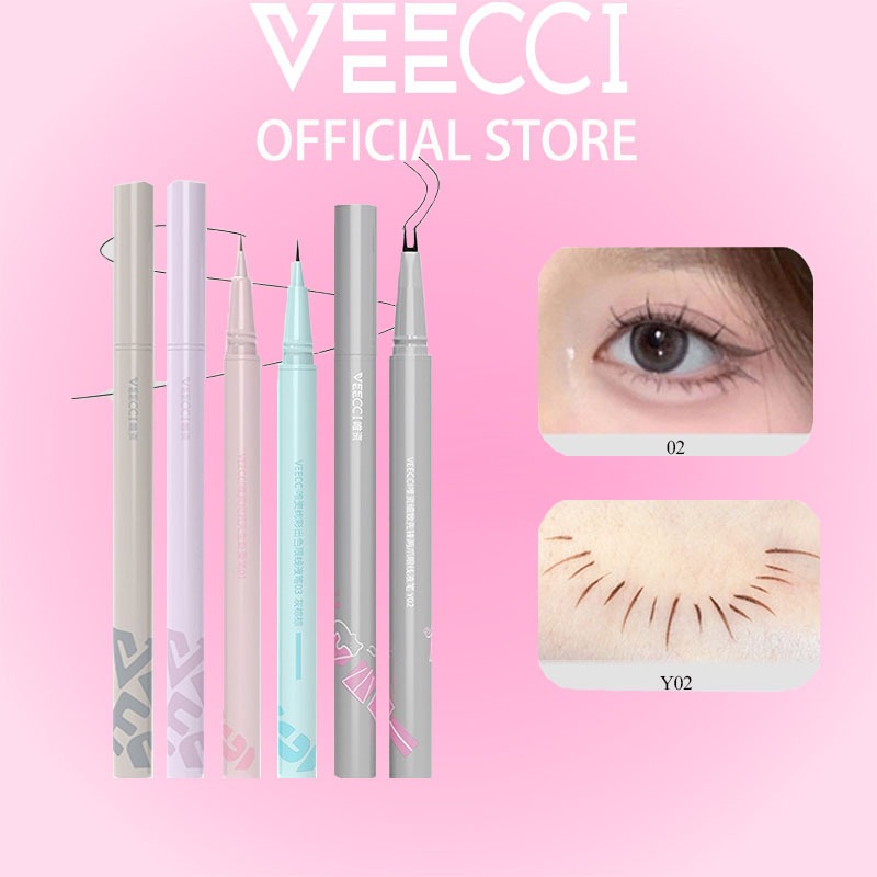 VEECCI Bút Kẻ Mắt Và bút kẻ sợi mi dưới Dạng Lỏng Chống Thấm Nước Không Nhòe (0.01mm/0.005mm)
