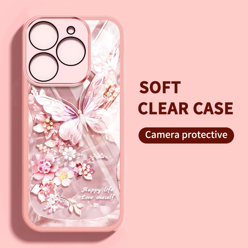 Vỏ YBD Cho ITEL S26 Ultra A60 A60S P65 4G A70 A50 A80 S23 Plus S23 + S681LN A507LXU A665L A671L A671LC Tranh Sơn Dầu Động Vật Và Bướm Ngọc Trai Vỏ Điện Thoại