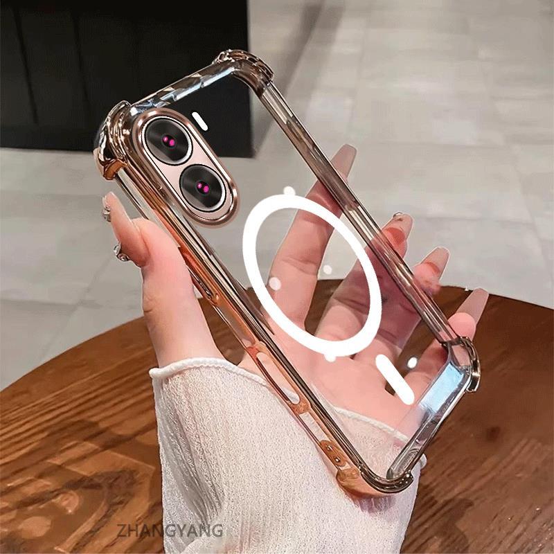 Ốp Lưng Cho OPPO RENO 11 5G RENO 11 Pro 5G Mạ Điện Bốn Góc Vỏ Điện Thoại Chống Sốc Silicon Thẩm Mỹ TPU Vòng Từ Điện Thoại Vỏ Mềm Cho Bé Gái
