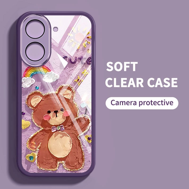 Vỏ YBD Cho Redmi A5 Turbo 4 Pro Xiaomi POCO F7 5G POCO C71 Tranh Sơn Dầu Động Vật Và Ngọc Trai Bướm Vỏ Điện Thoại