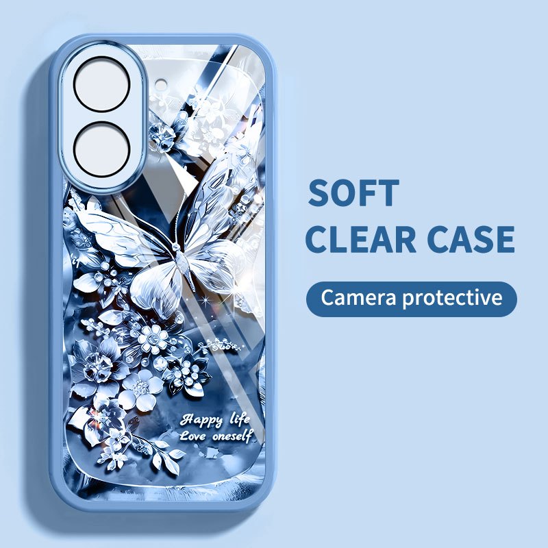 Vỏ YBD Cho Redmi A5 Turbo 4 Pro Xiaomi POCO F7 5G POCO C71 Tranh Sơn Dầu Động Vật Và Ngọc Trai Bướm Vỏ Điện Thoại