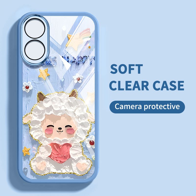 Vỏ YBD Cho OPPO A78 4G 5G A79 A38 A18 A58 A60 A1X A2X A2 5G Tranh Sơn Dầu Động Vật Và Ngọc Trai Bướm Vỏ Điện Thoại