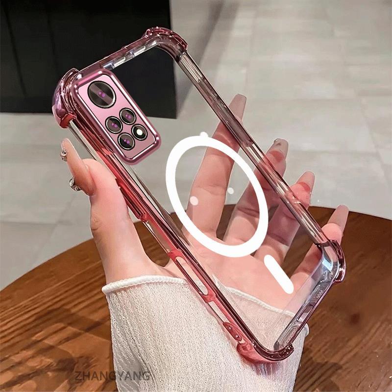 Ốp Lưng Cho Redmi note 11 Pro 4G note 11 Pro 5G Mạ Điện Bốn Góc Chống Sốc Vỏ Điện Thoại Silicon Thẩm Mỹ TPU Vòng Từ Tính Điện Thoại Vỏ Mềm Cho Bé Gái