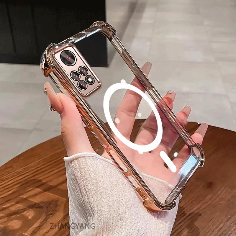 Ốp Lưng Cho Redmi note 11 Pro 4G note 11 Pro 5G Mạ Điện Bốn Góc Chống Sốc Vỏ Điện Thoại Silicon Thẩm Mỹ TPU Vòng Từ Tính Điện Thoại Vỏ Mềm Cho Bé Gái