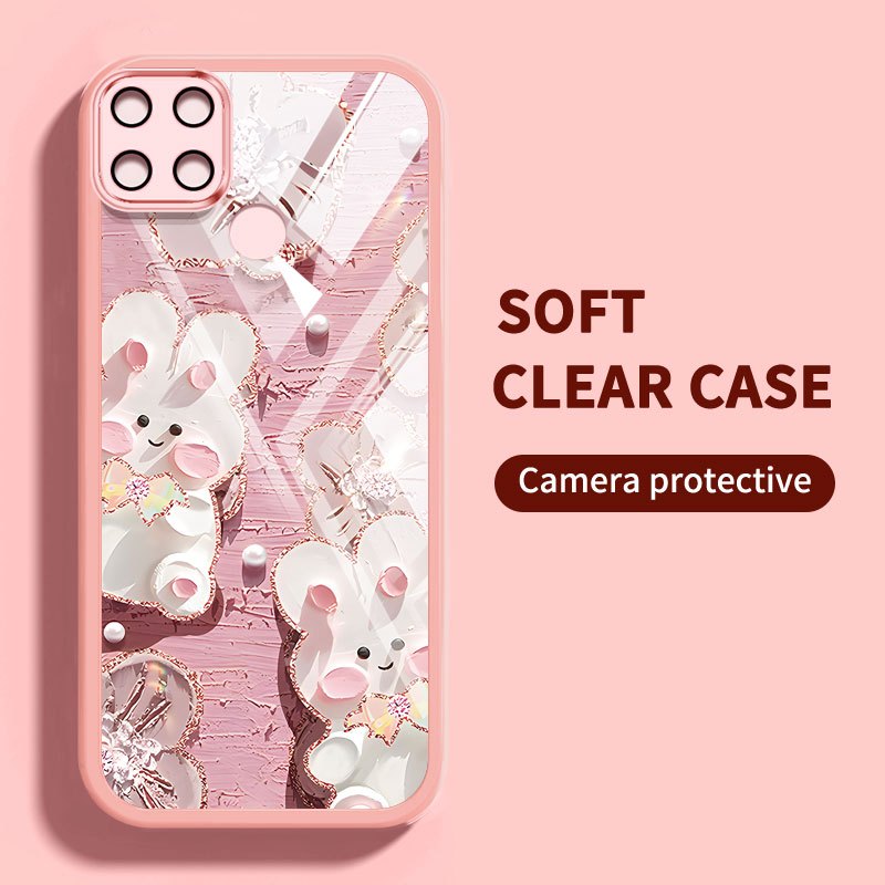 Vỏ YBD Cho Realme C12 C15 C25 C25S Realme Narzo 20 30A Tranh Sơn Dầu Động Vật Và Ngọc Trai Bướm Vỏ Điện Thoại