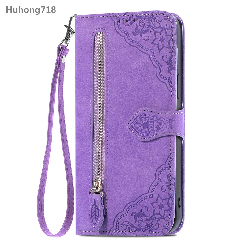 Dây Kéo Da PU Flip Cover Cho Infinix Hot 11 12 20 30 Play 50 Pro Plus 11S 20S 20i 30i 50i X6531 Smart 6 7 HD 8 9 4G Ốp Lưng Khe Cắm Thẻ Đứng Ví