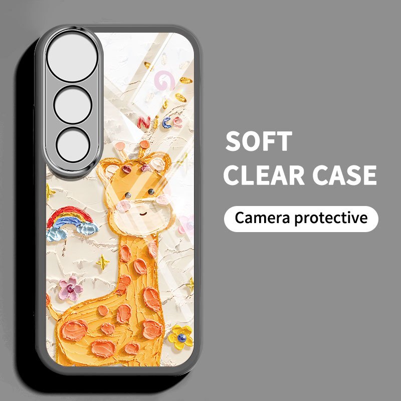 Vỏ YBD Cho Vivo V60 Lite 5G V50E V50 Lite V30 Pro V40 Pro V40 Lite Y200 Y300 Y31 Y21D 5G Tranh Sơn Dầu Động Vật Và Ngọc Trai Bướm Vỏ Điện Thoại
