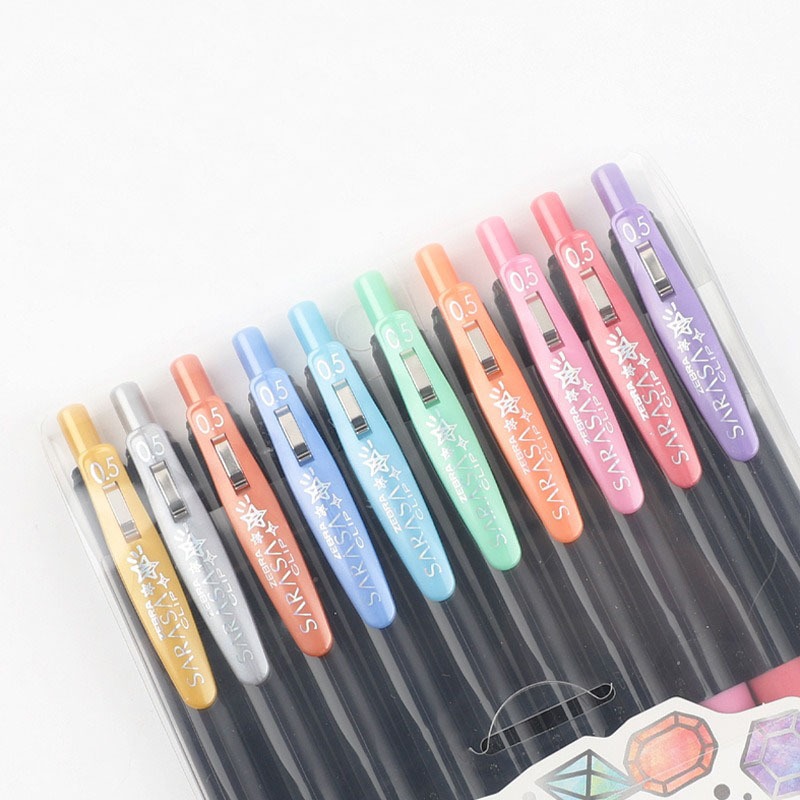 Dòng đá quý ZEBRA sasa Đá quý lấp lánh màu kim loại Giới hạn ở JJ15 Bút trung tính 0,5mm