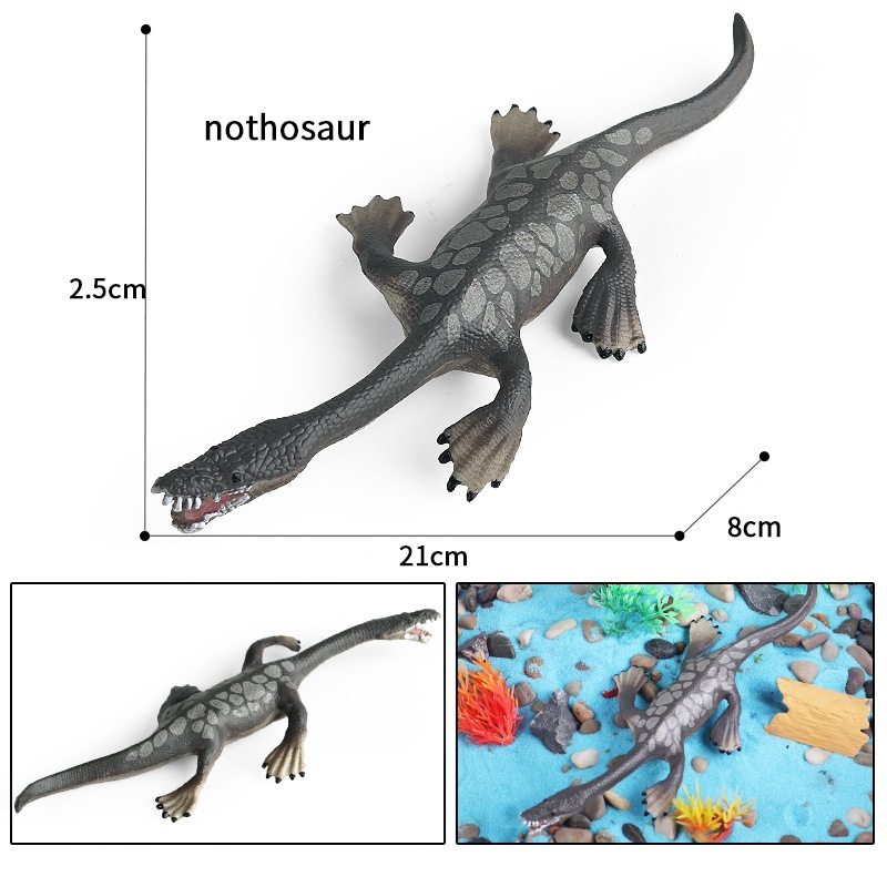 Triassic Cổ Khủng Long Đồ Chơi Trẻ Em Mô Phỏng Thời Tiền Sử Sinh Vật Biển Ảo Ảnh Rồng Rắn Cổ Rồng Phong Cảnh Rắn Mô Hình Chắc Chắn nothosaur