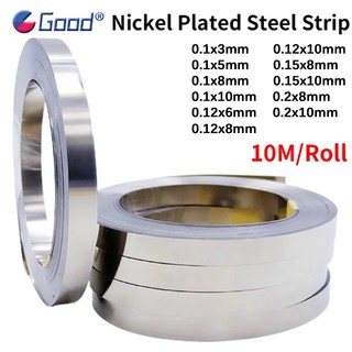 10m / cuộn 18650 Pin Li-ion Đầu nối dải mạ niken 0,1mm 0,12mm 0,15mm 0,2mm Đầu nối pin tại chỗ Máy hàn đai thép