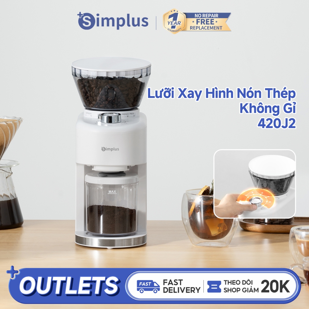 Simplus Máy Xay Cà Phê Gia Đình 35 Mức Xay Tùy Chỉnh MDJH004 - Bảo Hành ...