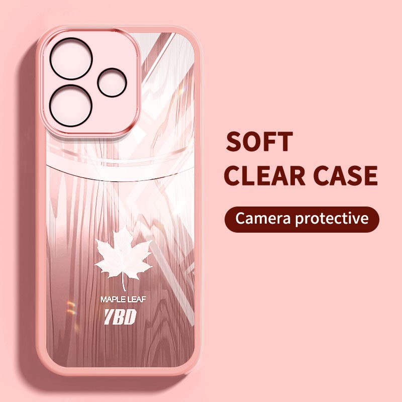 Vỏ Lá Phong Đơn Giản YBD Cho Realme C53 Realme Note 50 C51 C51S C55 Realme Narzo N53 N55 Vỏ Đáy Chống Rơi Trong Suốt
