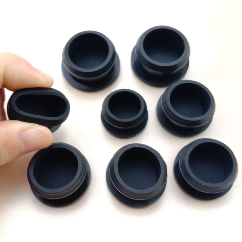 Đen Trắng Silicon Cao Su Lỗ Mũ T Loại Cắm Bao Snap-on Gioăng Trống Cuối Nắp Niêm Phong Nút Chặn 2.5-50.6mm