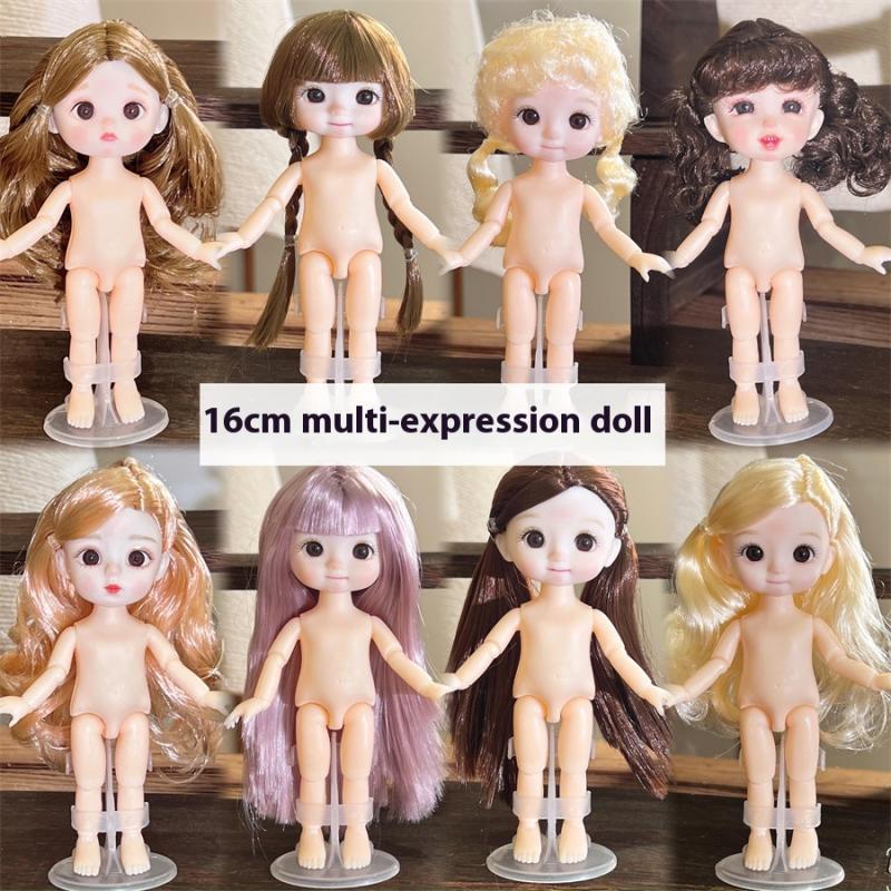 [XZNZMM] 1 Búp bê 16cm với các biểu cảm khác nhau, Búp bê 1 / 8 dễ thương, Cô gái búp bê di chuyển 13 khớp LMWU