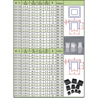 Đen / Trắng Vuông Silicon Cao Su Cuối Mũ Nội Thất Chân Ống Ống Chèn Phích Cắm Loại T Trống Cắm