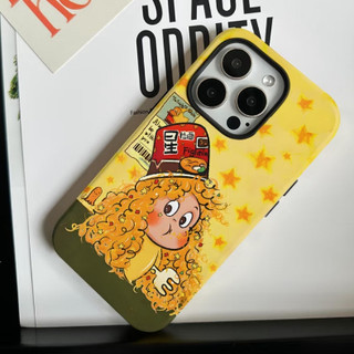 Ốp bảo vệ họa tiết cô gái xoăn ngôi sao 2 trong 1 cho iPhone 11 12pro 13promax 15pro 15promax 14 14promax 14pro 16 pro max 16 plus 2 trong 1 ốp lưng
