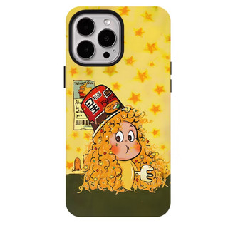 Ốp bảo vệ họa tiết cô gái xoăn ngôi sao 2 trong 1 cho iPhone 11 12pro 13promax 15pro 15promax 14 14promax 14pro 16 pro max 16 plus 2 trong 1 ốp lưng