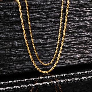 Vòng cổ xoắn bằng thép không gỉ mạ vàng 18K Không gây dị ứng Chống nước Hợp thời trang Nhiều màu
