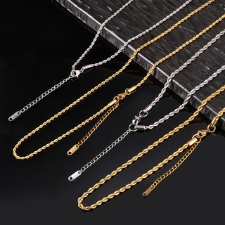 Vòng cổ xoắn bằng thép không gỉ mạ vàng 18K Không gây dị ứng Chống nước Hợp thời trang Nhiều màu