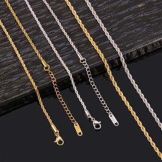 Vòng cổ xoắn bằng thép không gỉ mạ vàng 18K Không gây dị ứng Chống nước Hợp thời trang Nhiều màu