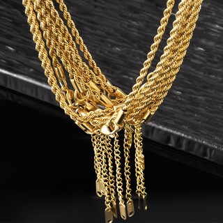 Vòng cổ xoắn bằng thép không gỉ mạ vàng 18K Không gây dị ứng Chống nước Hợp thời trang Nhiều màu